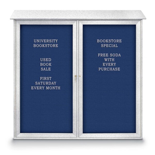 Indoor Enclosed Combo Board, 48"x36", Satin Frame/Black Porc & Cloud